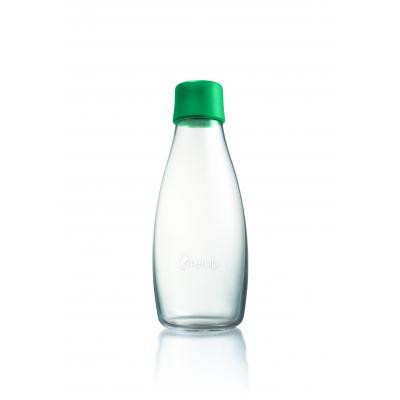 Image of Promotional Retap glass water bottle 500ml with Strong Green lid