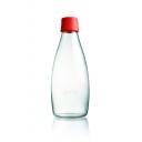 Image of Promotional Retap glass water bottle 800ml with Red lid