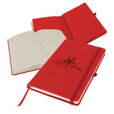 Image of Promotional Primo A5 Notebook with Vegan Leather cover, Strawberry Red