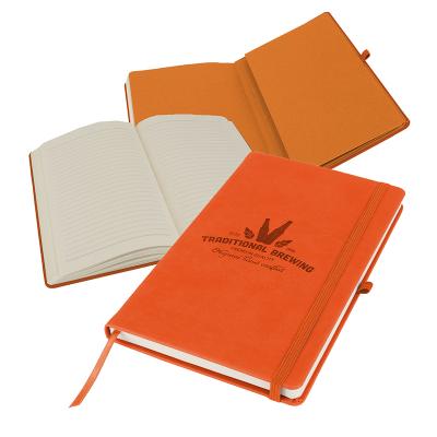 Image of Promotional Primo A5 Notebook with Vegan Leather cover, Orange
