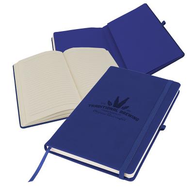 Image of Promotional Primo A5 Notebook with Vegan Leather cover, Navy Blue