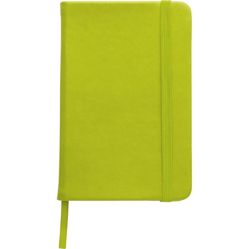 Image of Promotional A5 Notebook soft touch low cost branded notebook light green