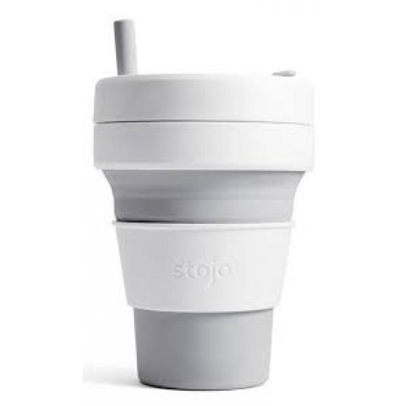 Image of Full Colour Printed Stojo Biggie Collapsible Coffee Cup 470ml Dove Grey