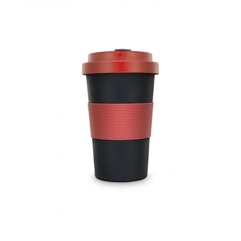 Image of Branded BamBroo Reusable Bamboo Coffee Cup Indigo & Scarlet