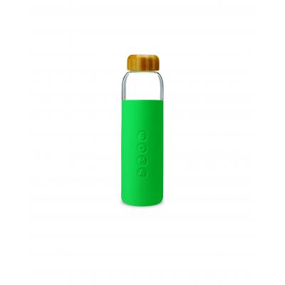 Image of Promotional Soma Glass Water Bottle With Bamboo Lid Emerald Green