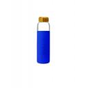 Image of Printed Soma Glass Bottle With Bamboo Lid Sapphire Blue