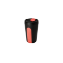 Image of Promotioal Hip Reusable Coffee Mug With Lockable Lid Midnight Black & Coral