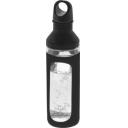 Image of Printed Glass Sports Bottle With Protective Sleeve Black