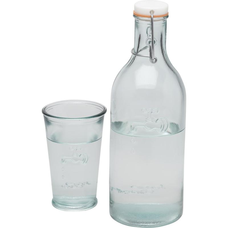 Image of Promotional Recycled Glass Carafe Water Bottle And Glass Set
