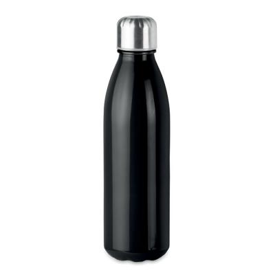 Image of Promotional Retro Style Glass Water Bottle Black