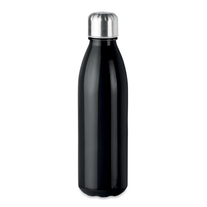 Image of Promotional Retro Style Glass Water Bottle Black