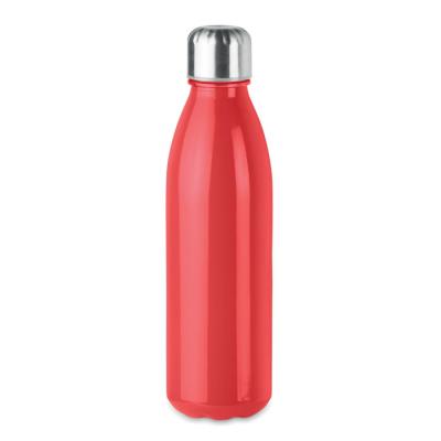 Image of Branded Retro Style Glass Water Bottle Red 650ml