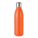 Image of Printed Retro Style Glass Water Bottle Orange 650 ml