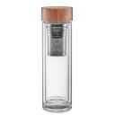 Image of Batumi Glass Double Wall Bottle 400ml with Tea Infuser