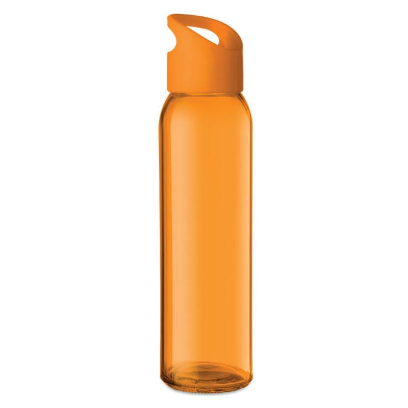 Image of Promotional Praga Glass Water Bottle Orange 470ml