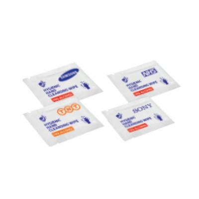 Image of PPE Alcohol Cleansing Wipes In Individual Branded Sachets