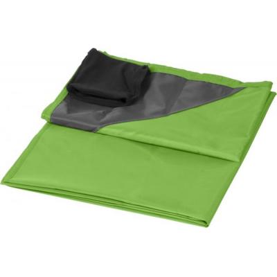Image of Printed Picnic Blanket With Pouch Lime Green