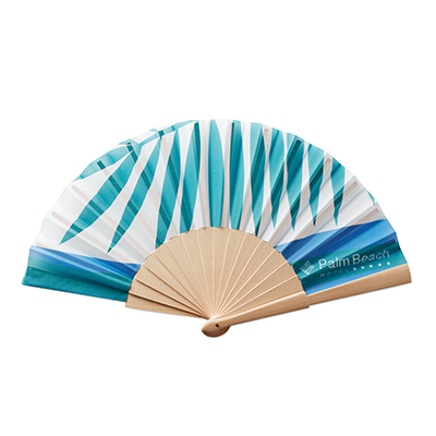 Image of Bespoke Hand Held Fan With Wooden Handle