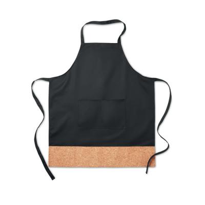 Image of Promotional Black Apron With Pockets And Cork Hem