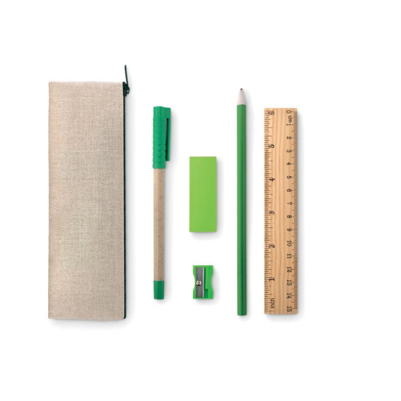 Image of Promotional Eco Friendly Six Piece Pencil Case Stationary Set