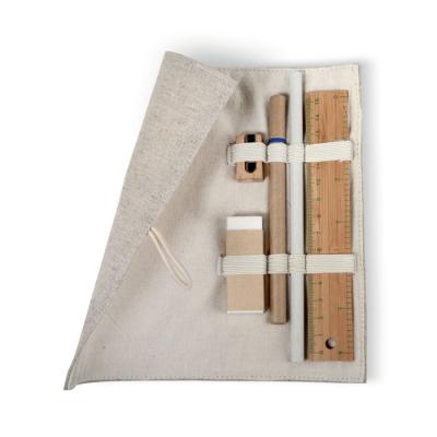 Image of Promotional Eco Jute, Bamboo And Wood Stationary Set