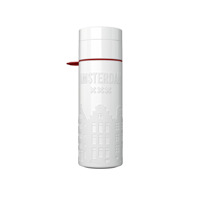 Image of Printed Eco Join The Pipe City Water Bottle Amsterdam White