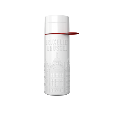 Image of Promotional Eco Join The Pipe City Water Bottle BRUSSELS White