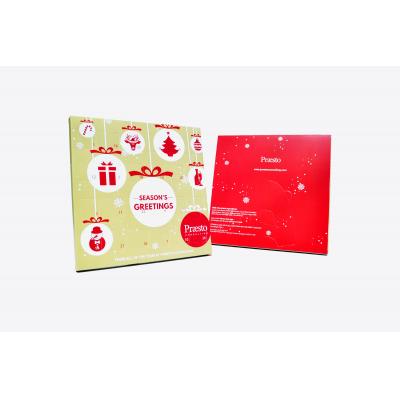 Image of Promotional Christmas Advent Calendars - desktop size chocolate advent calendar all over printed