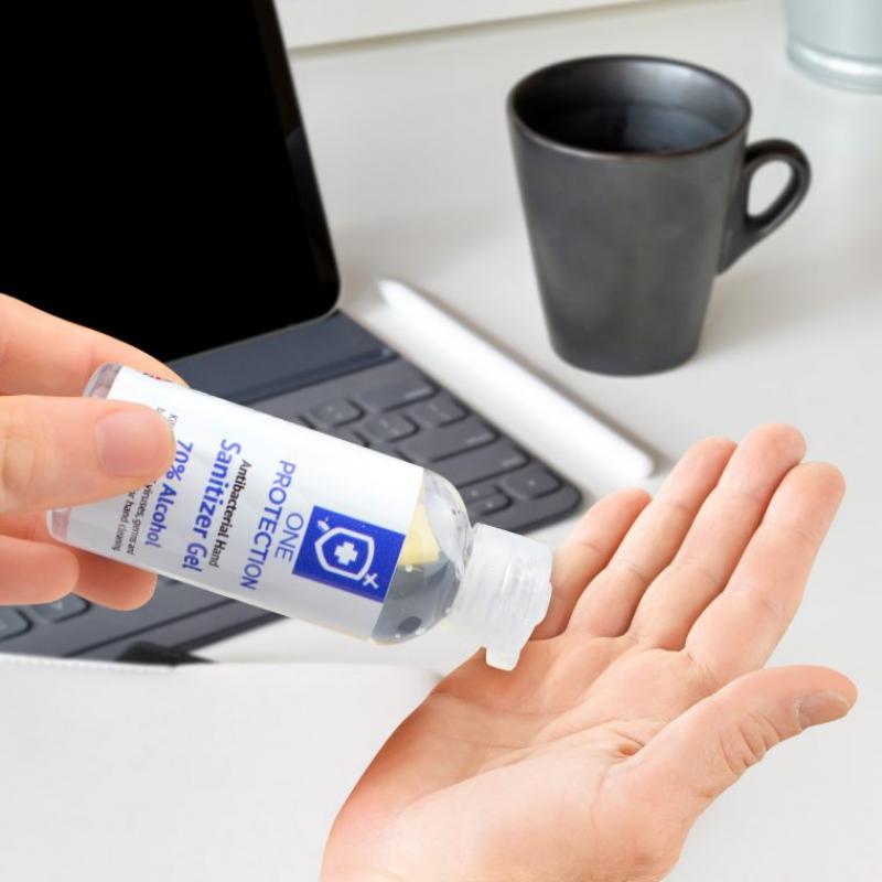 Image of Hand Sanitiser Gel UK Made 30ml Branded With Your Company Logo