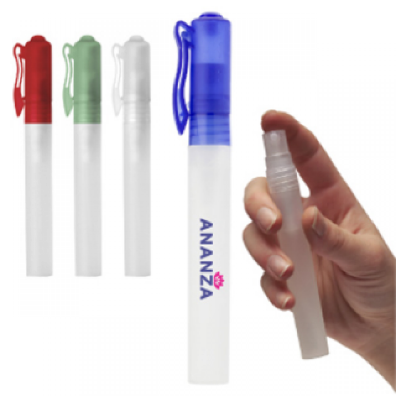 Image of Promotional Hand Sanitiser Spray Pen Shaped 10ml EN Approved With Branded Label