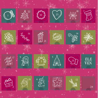 Image of Promotional Chocolate Advent Calendar Stock Design- Chic Christmas Desktop Size