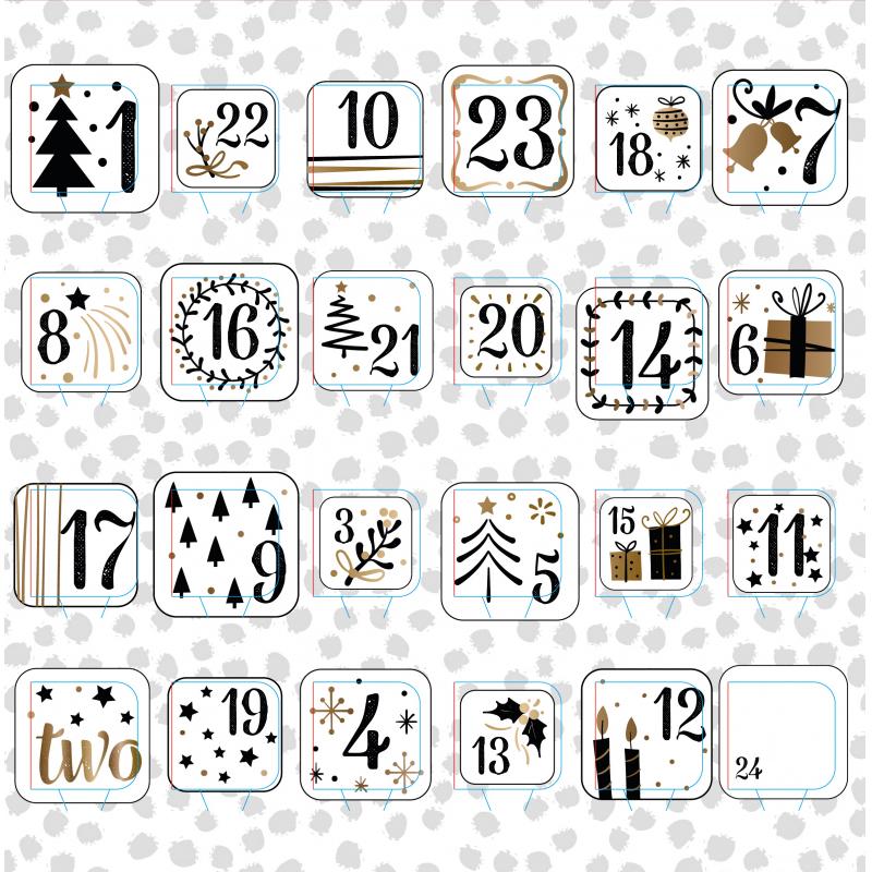 Image of Promotional Desk Top Chocolate Advent Calendar Pre Designed - Contemporary Christmas