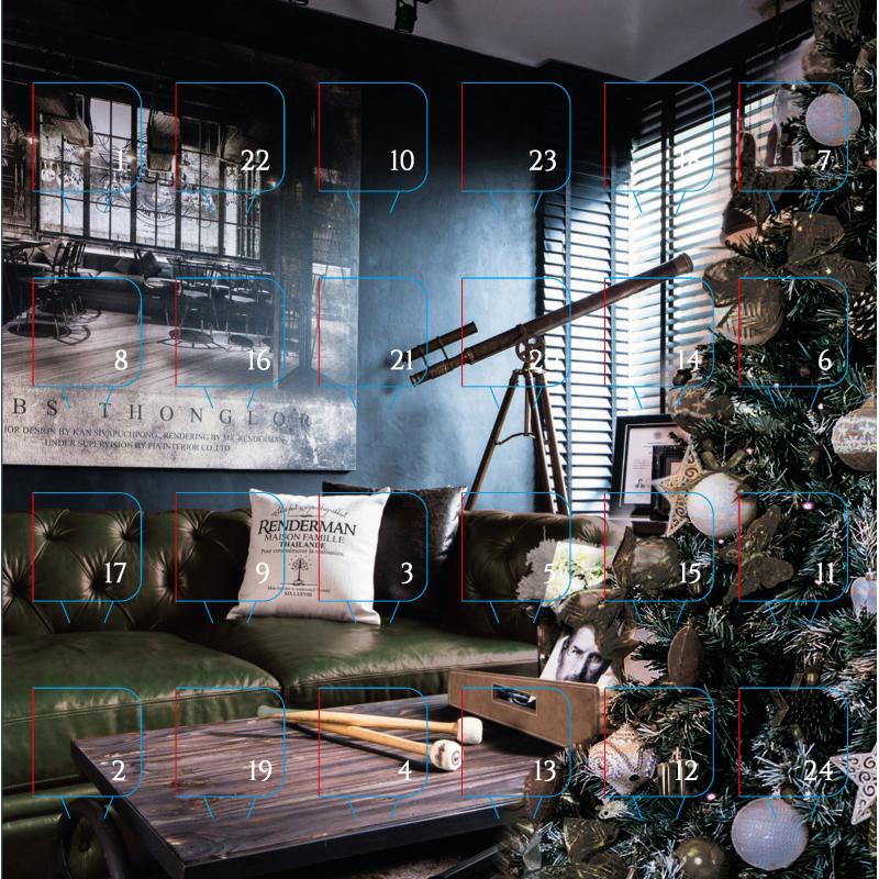 Image of Promotional Desk Top Chocolate Advent Calendar Pre Designed - The Chesterfield