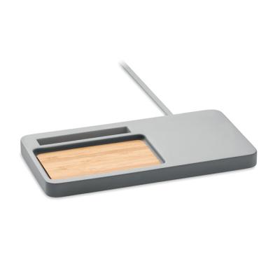 Image of Promotional Wireless Charger Desk Organiser  Made From Bamboo and Limestone Cement