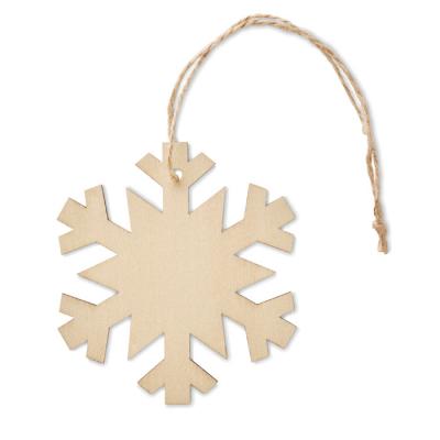 Image of Promotional Wooden Christmas Tree Snowflake Decoration