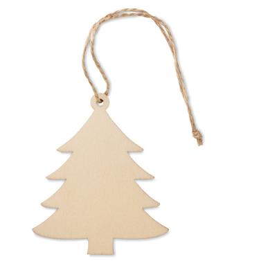 Image of Promotional Wooden Christmas Tree Hanging Decoration