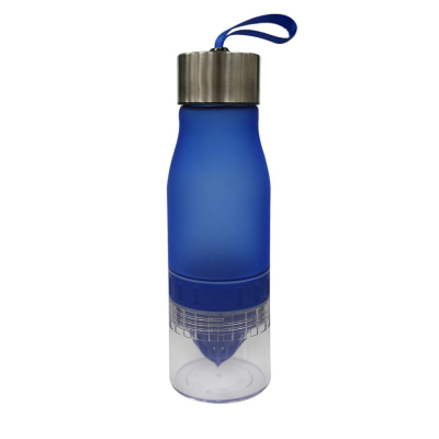 Image of Custom Printed Monaco Infuser Bottle 650ml. Plastic Reusable Bottle With Build In Juicer. Quick Turnaround Blue
