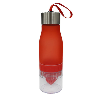 Image of Express Printed Monaco Infuser Bottle 650ml. Branded Reusable Bottle With Build In Juicer Red