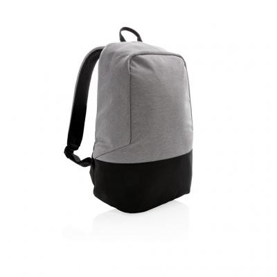 Image of Promotional Grey RFID Anti Theft Backpack PVC Free Branded With Your Brand Logo