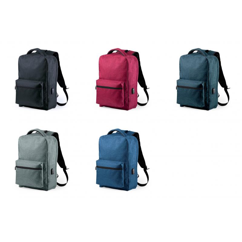 Image of Promotional Anti-Theft Backpack. Resistant Polyester Branded Bag