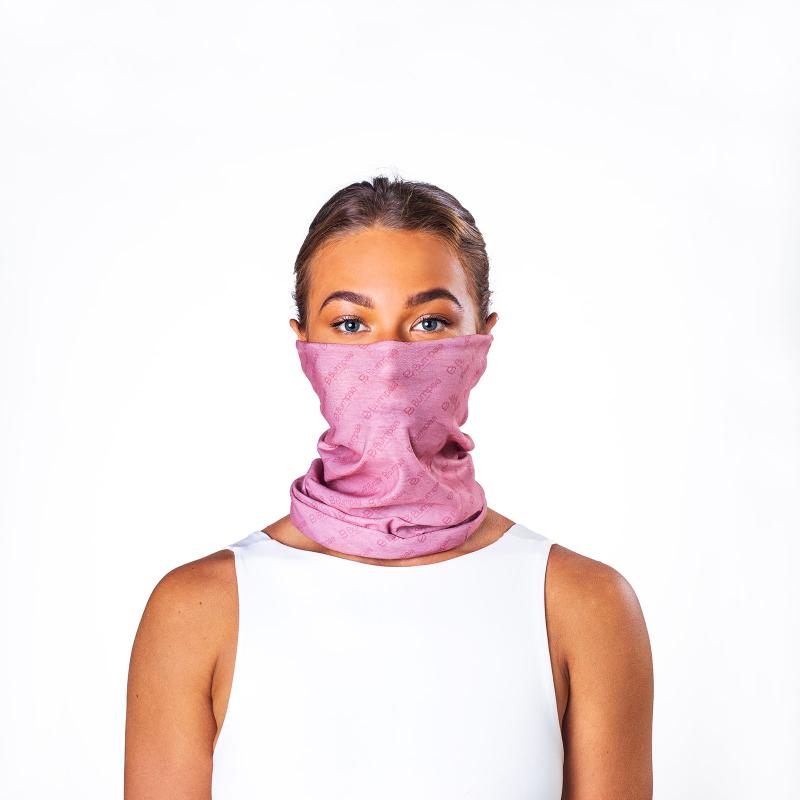 Image of Express Printed Promotional Bumpaa Snood Face Covering With Antiviral Technology Crepe Purple Branded With Your Company Logo