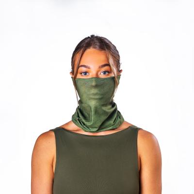 Image of Express Printed Bumpaa Snood Face Covering With Antiviral Technology Olive Green