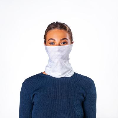 Image of Express Printed Bumpaa Snood Face Covering With Antiviral Technology White