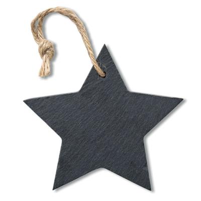 Image of Promotional Christmas Star Hanging Decoration Made From Eco Slate Material