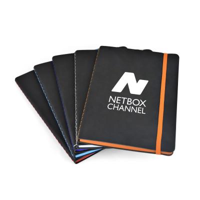 Image of Promotional A5 Soft Touch Notebook With Coloured Spine Express Printed