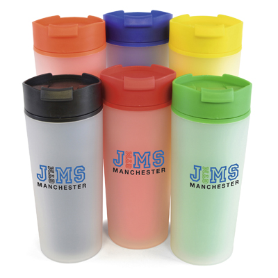 Image of Promotional Frosted Double Walled Travel Mug Express Printed