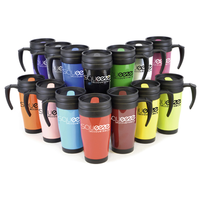 Image of Promotional Double Walled Travel Mug With Handle