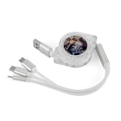 Image of Express Printed 3-in-1 USB Reel Charging Cable