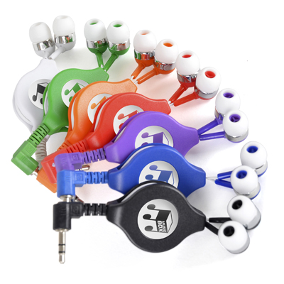 Image of Promotional Retractable Earphones Express Printed 