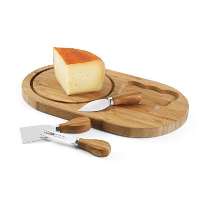 Image of Promotional Eco Bamboo Cheese Board And Cheese Knifes Gift Set